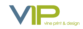 Vine Print and Design green and blue logo